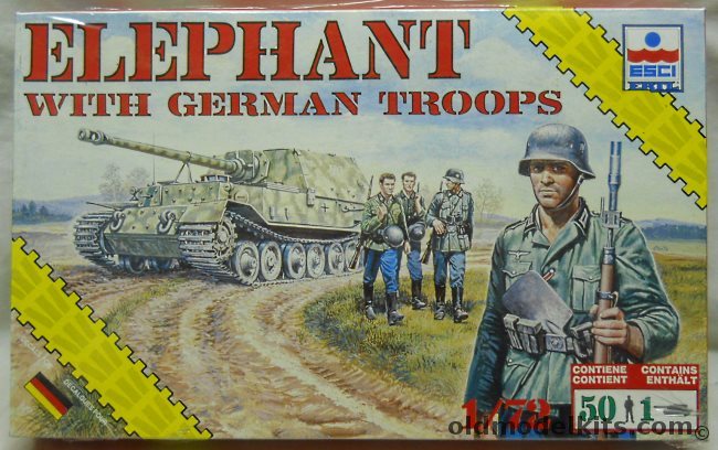 ESCI 1/72 Elephant With German Troops, 8621 plastic model kit